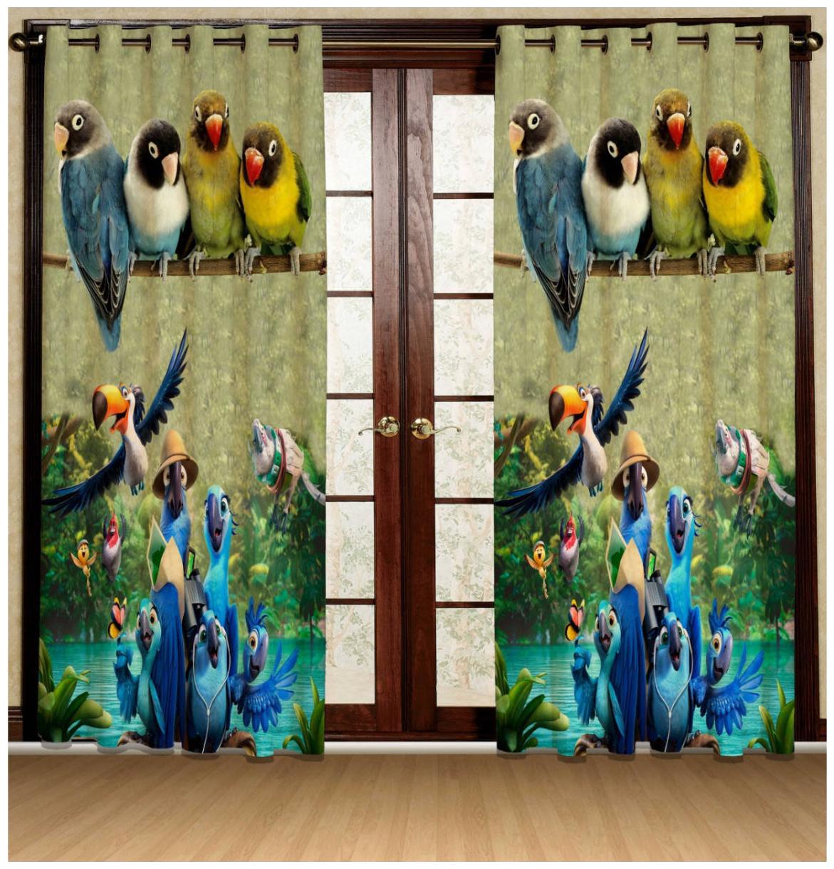 

Being Handloom Digital Print Premium Long Crush Curtain (Pack of 2)