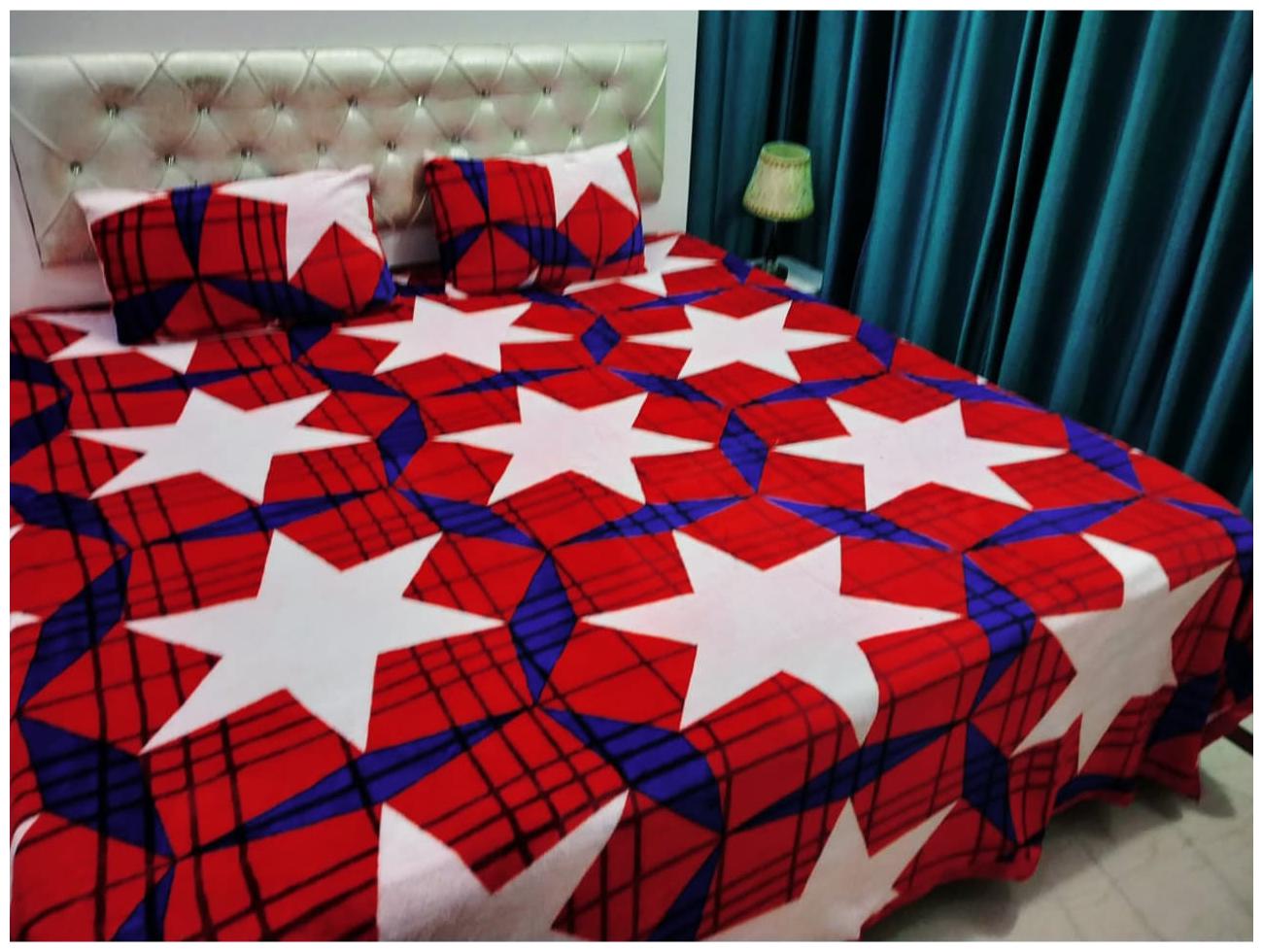 

Byloom Velvet Floral Double Size Bedsheet 250 TC ( 1 Bedsheet With 2 Pillow Covers Red )