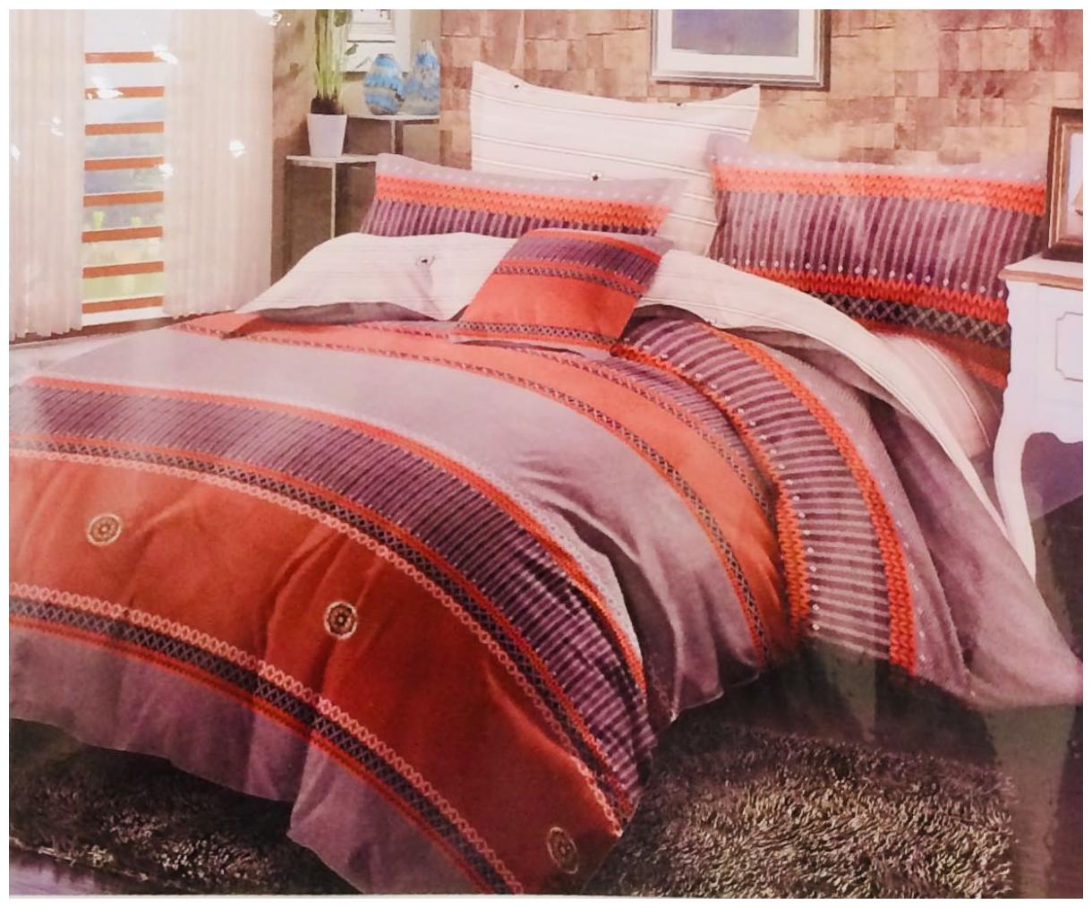 

Byloom Cotton Abstract Double Size Bedsheet 110 TC ( 1 Bedsheet With 2 Pillow Covers Brown )