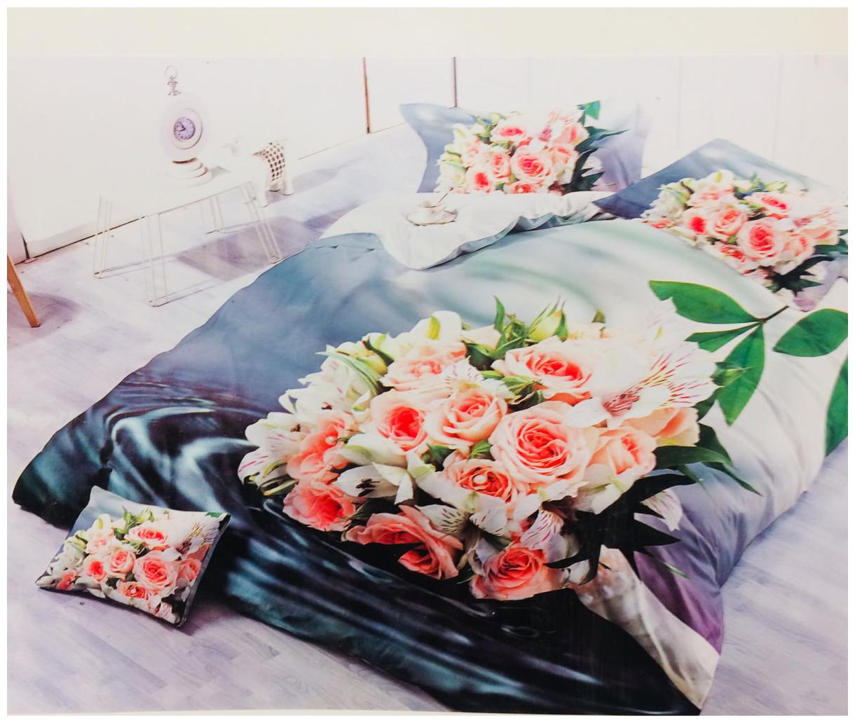 

Byloom Cotton Abstract Double Size Bedsheet 110 TC ( 1 Bedsheet With 2 Pillow Covers Blue )