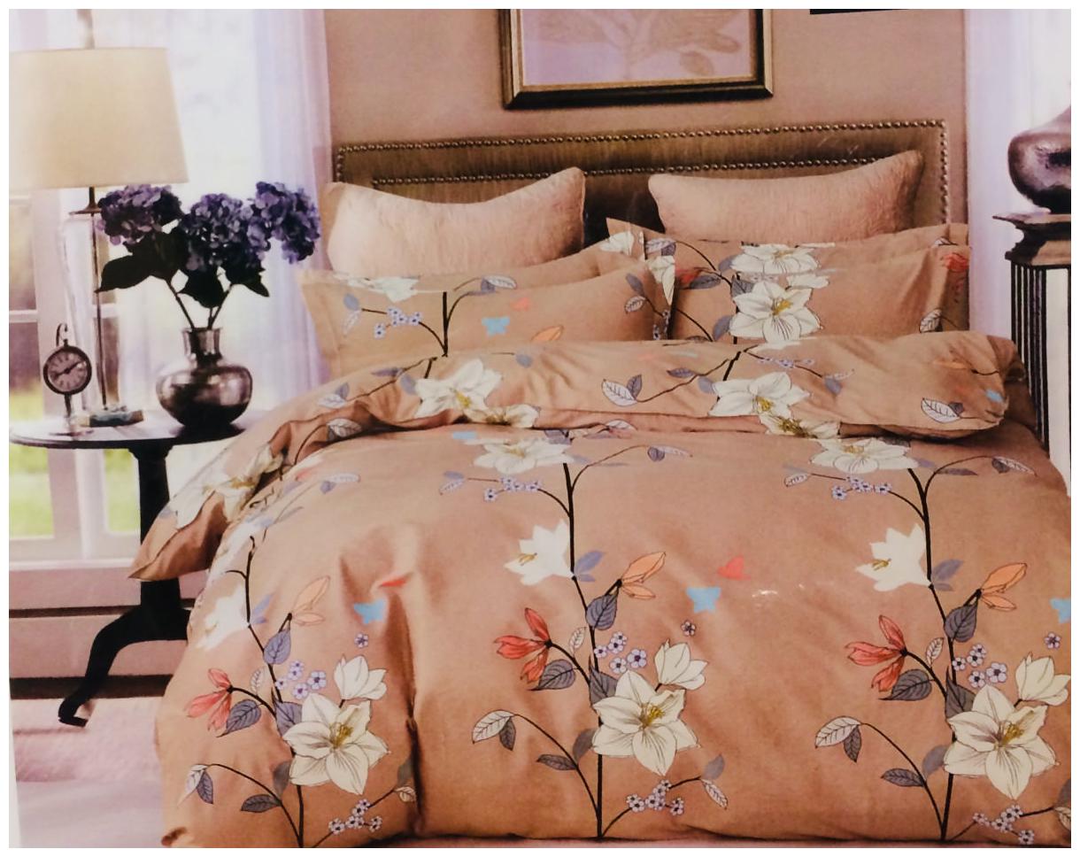 

Byloom Cotton Abstract Double Size Bedsheet 110 TC ( 1 Bedsheet With 2 Pillow Covers Brown )