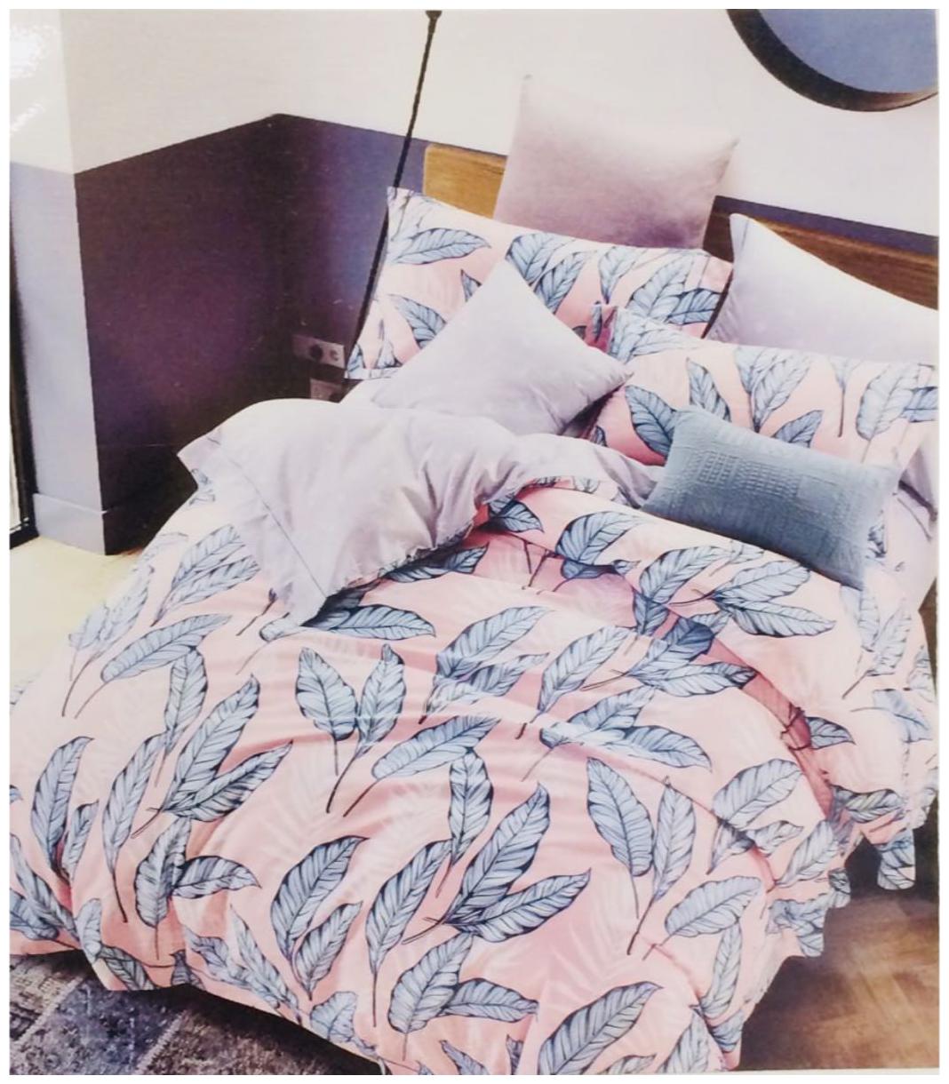 

Byloom Cotton Abstract Double Size Bedsheet 110 TC ( 1 Bedsheet With 2 Pillow Covers Pink )
