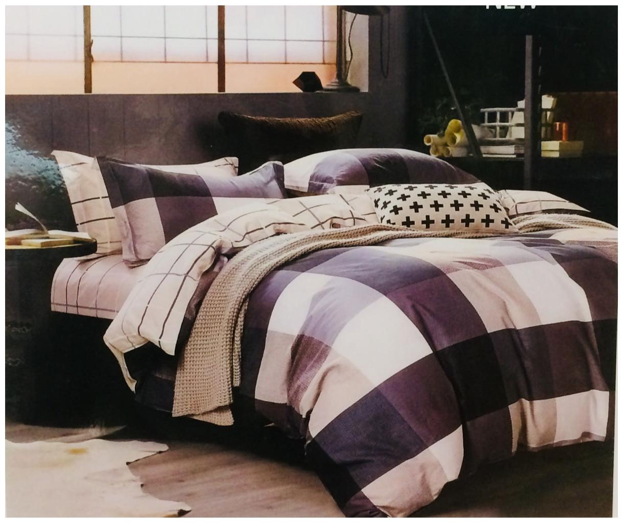 

Byloom Cotton Abstract Double Size Bedsheet 110 TC ( 1 Bedsheet With 2 Pillow Covers Blue )