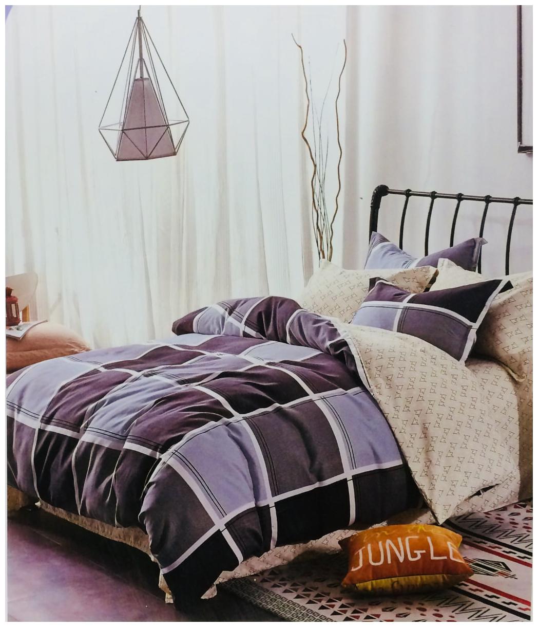 

Byloom Cotton Abstract Double Size Bedsheet 110 TC ( 1 Bedsheet With 2 Pillow Covers Blue )