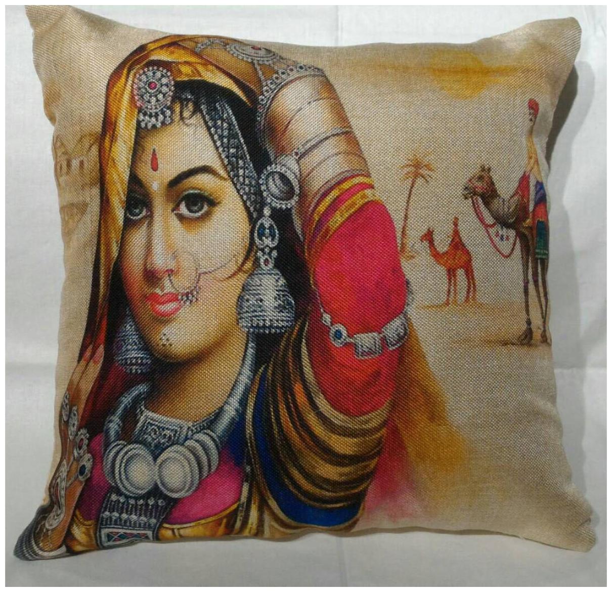 

Byloom Printed Jute Beige Cushion Cover ( Regular Pack of 5 )