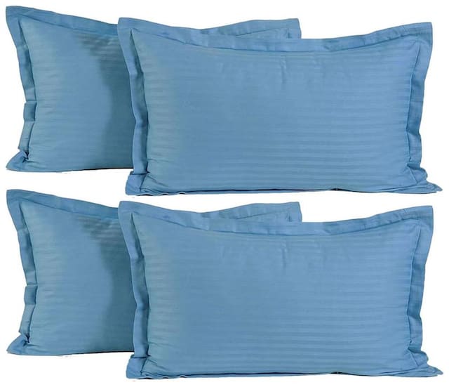 Belive-Me Cotton Light Blue Pillow Cover Set Of 4