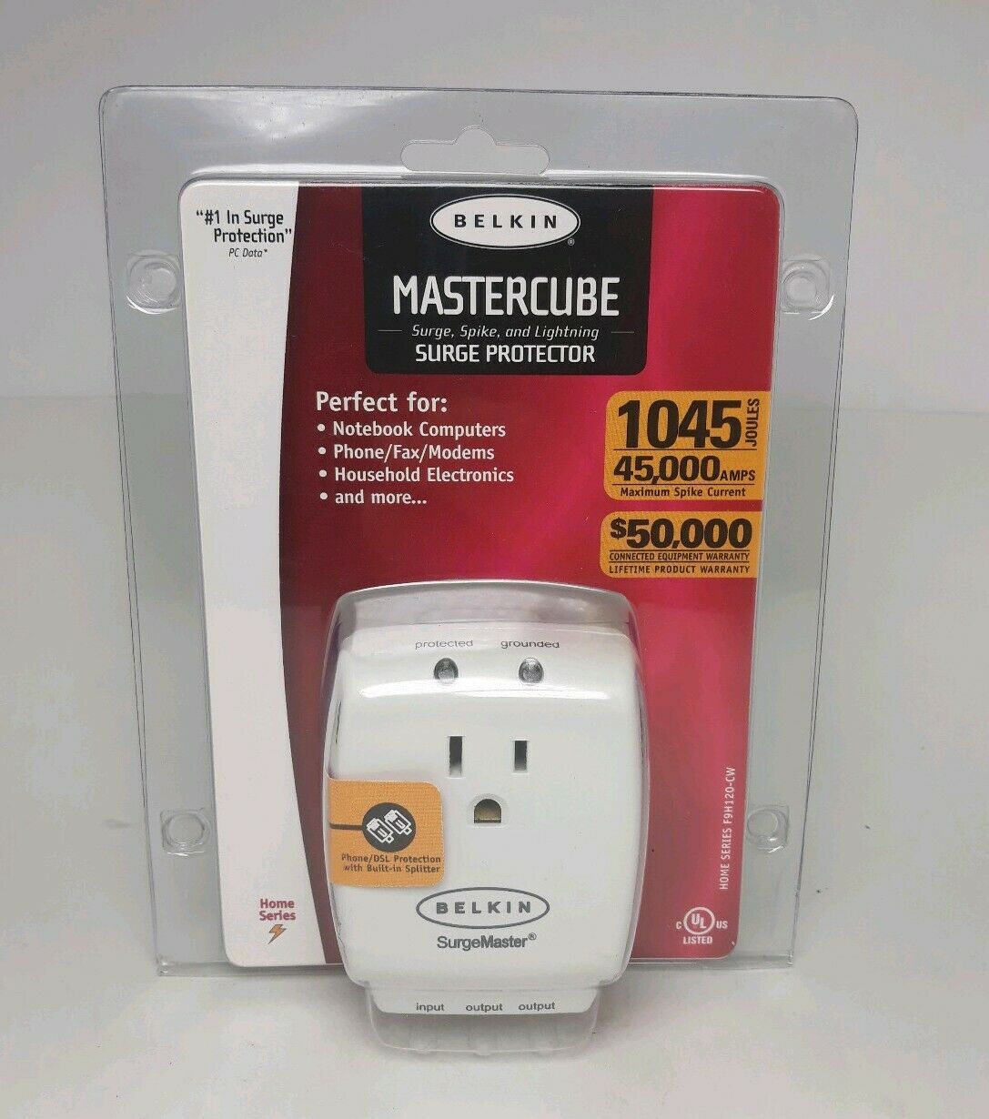 

Belkin Surgemaster Home Series F9H120-CW Mastercube Surge Protection New