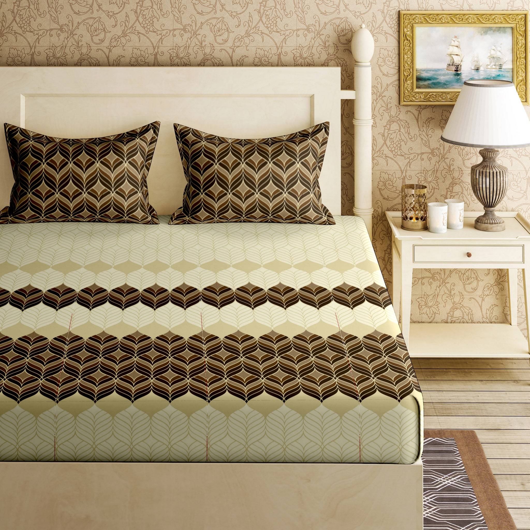 

Bella Casa Cotton Printed King Size Bedsheet 144 TC ( 1 Bedsheet With 2 Pillow Covers Multi )