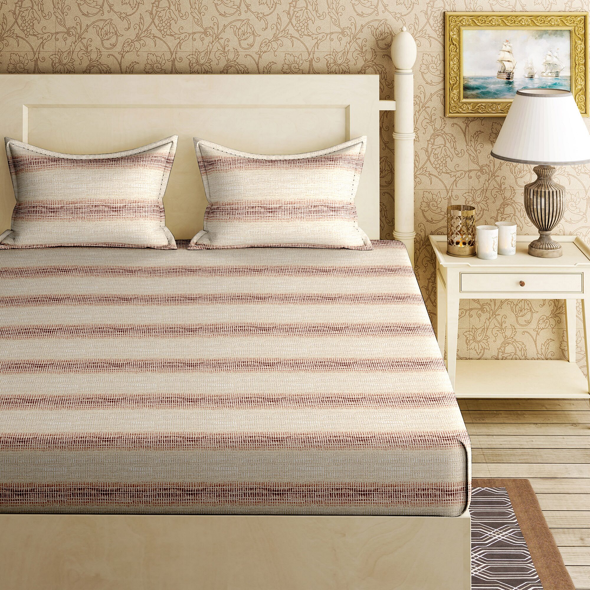 

Bella Casa Cotton Printed King Size Bedsheet 144 TC ( 1 Bedsheet With 2 Pillow Covers Multi )