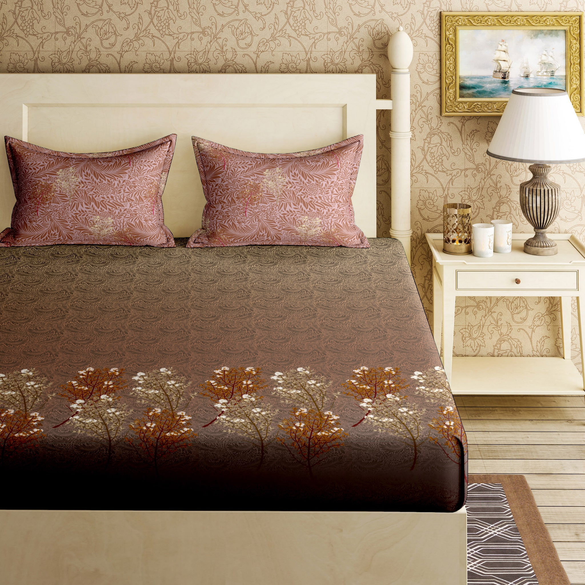 

Bella Casa Cotton Printed King Size Bedsheet 144 TC ( 1 Bedsheet With 2 Pillow Covers Multi )