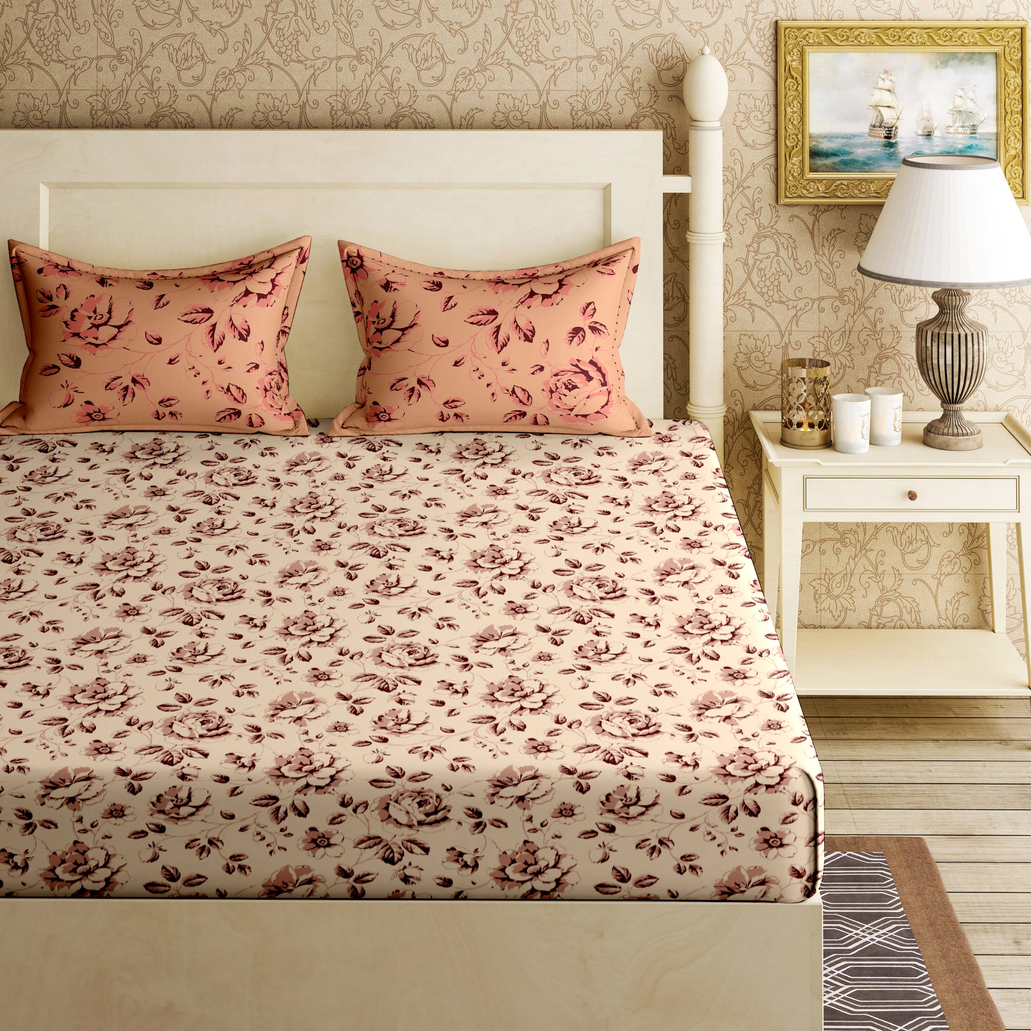

Bella Casa Cotton Printed King Size Bedsheet 144 TC ( 1 Bedsheet With 2 Pillow Covers Multi )