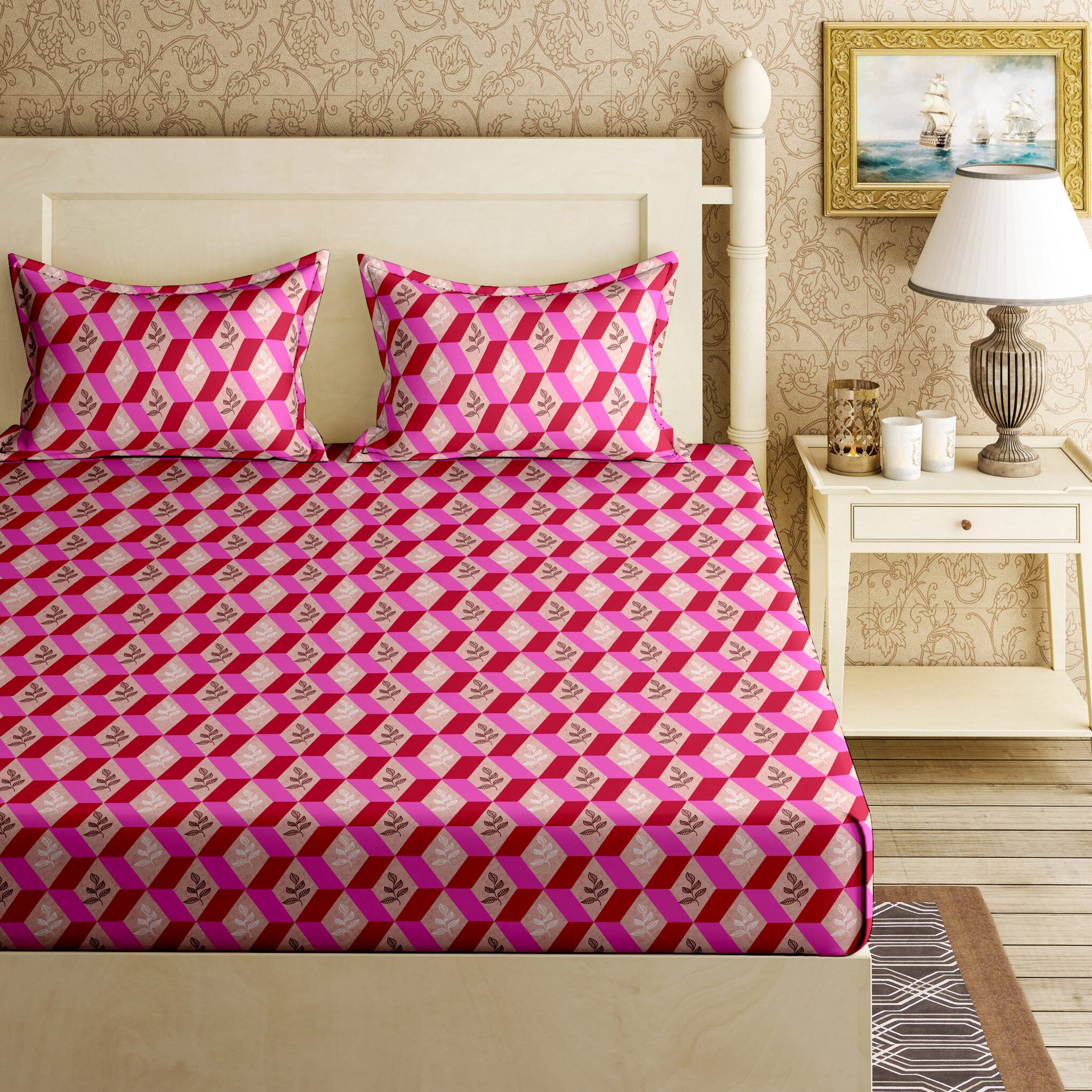

Bella Casa Cotton Printed King Size Bedsheet 120 TC ( 1 Bedsheet With 2 Pillow Covers Multi )