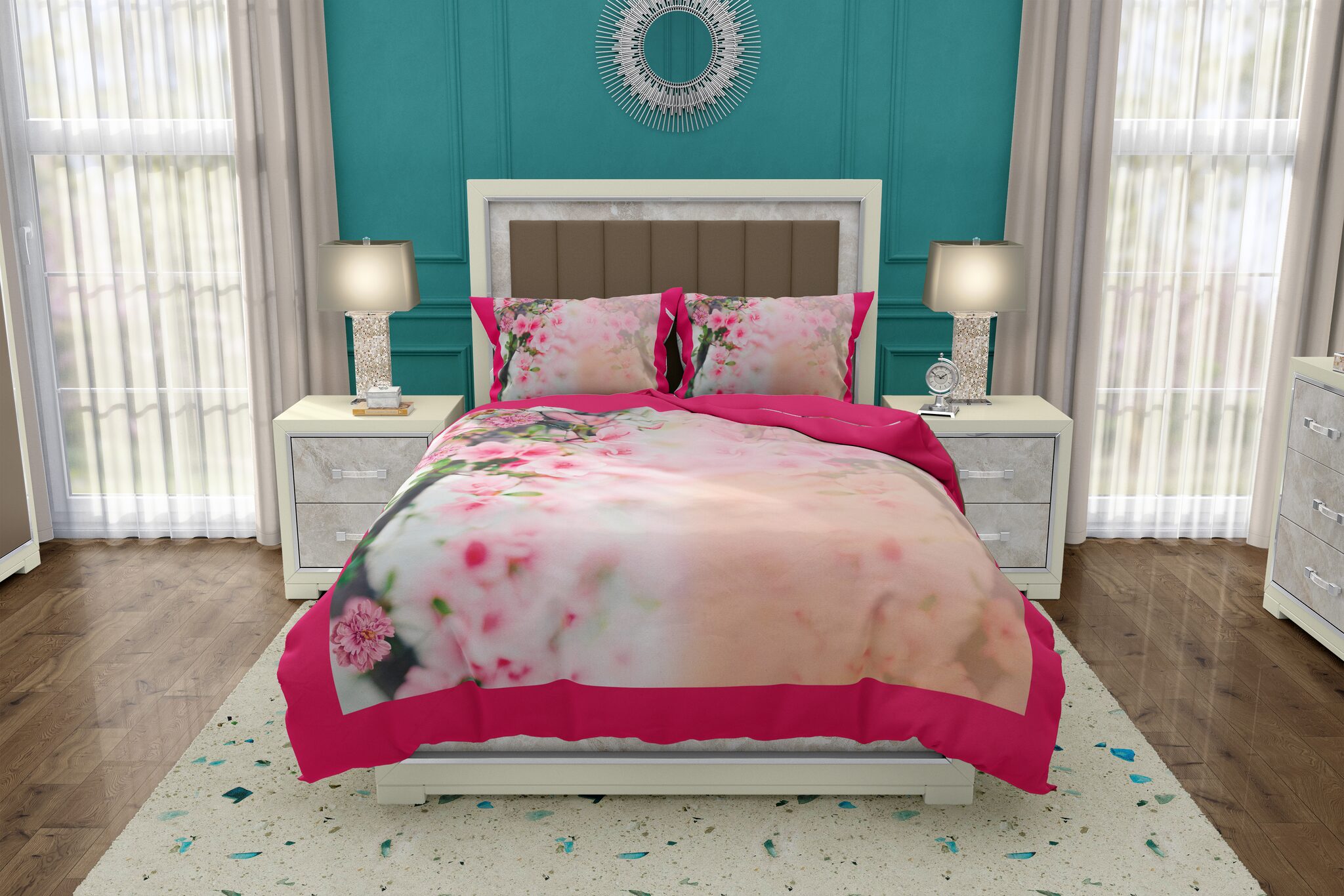 

Bella Casa Cotton Printed King Size Bedsheet 350 TC ( 1 Bedsheet With 2 Pillow Covers Red )