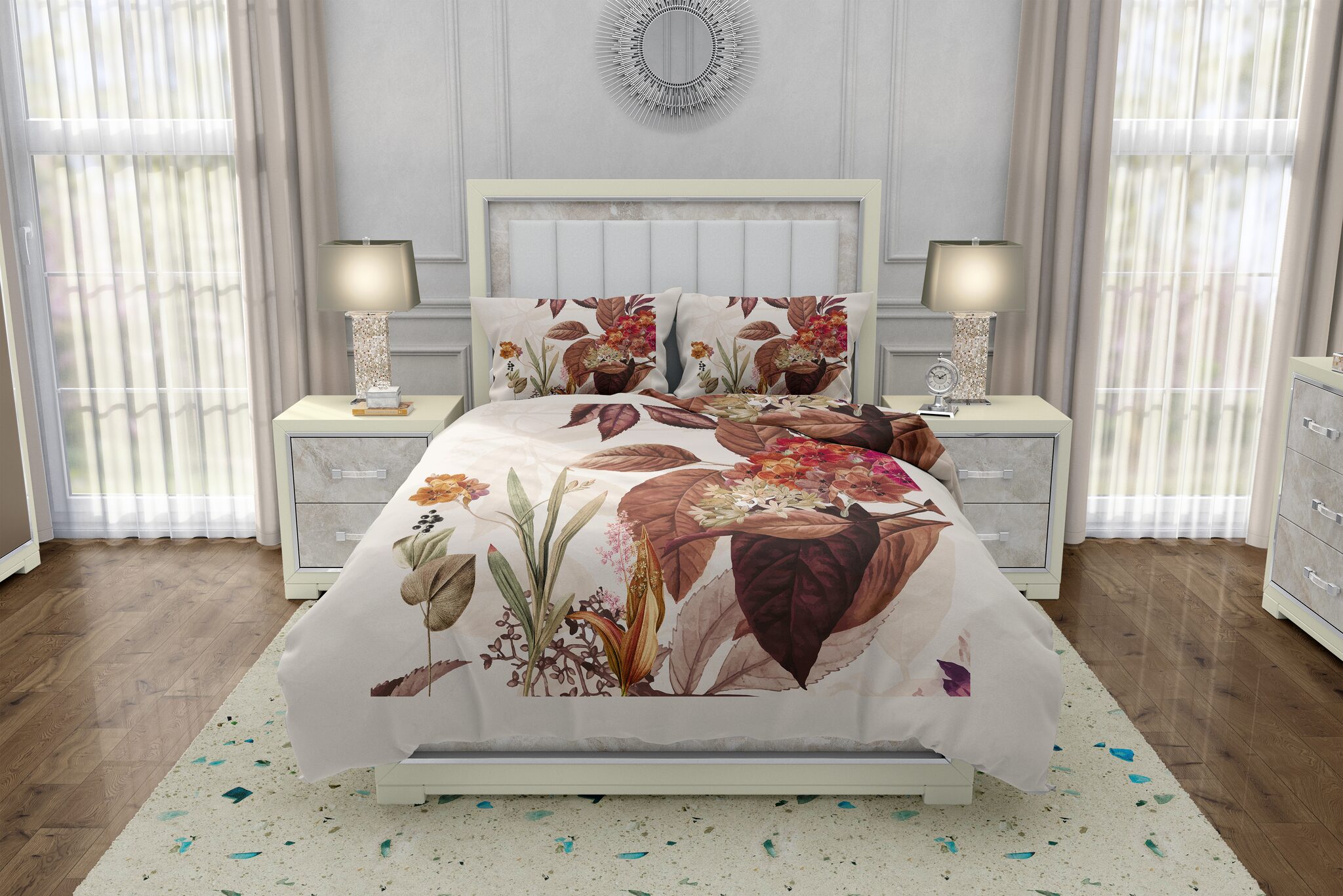 

Bella Casa Cotton Printed King Size Bedsheet 350 TC ( 1 Bedsheet With 2 Pillow Covers Brown )