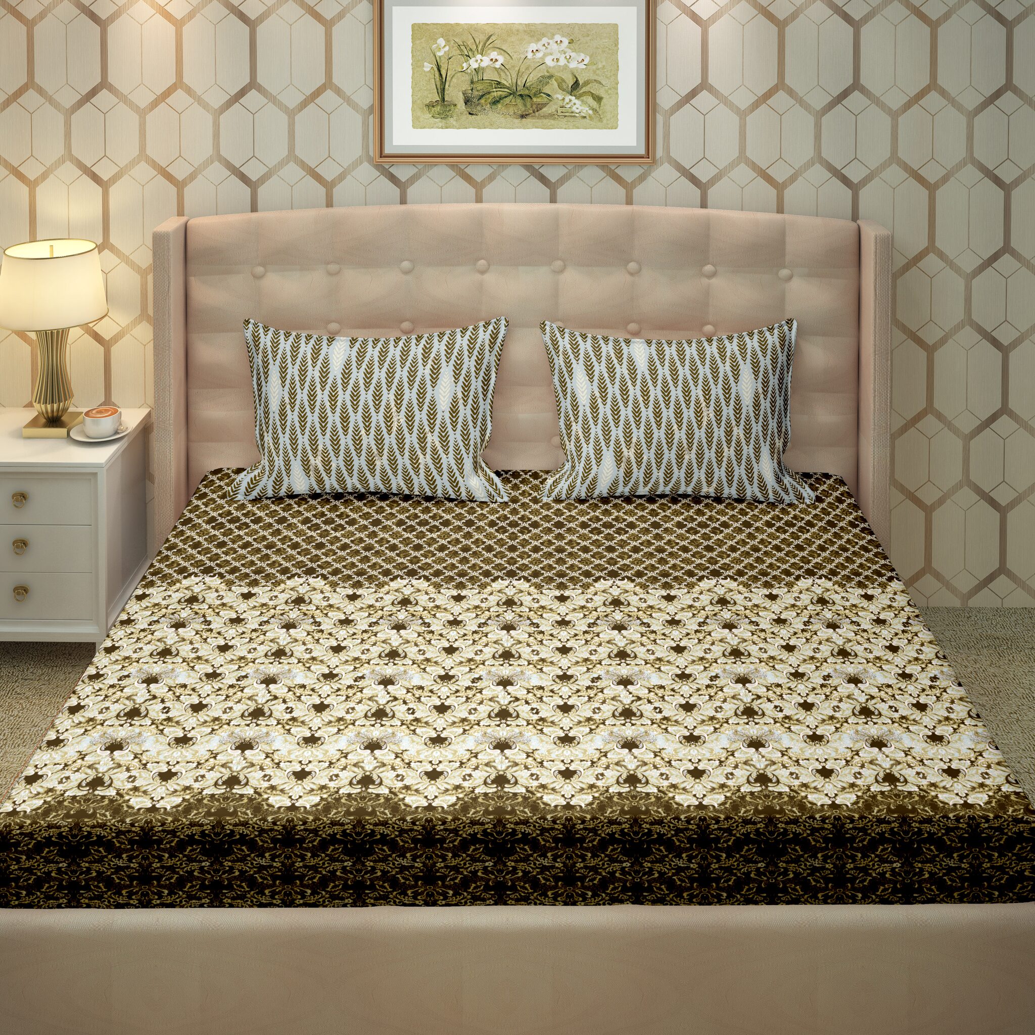 

Bella Casa Cotton Printed King Size Bedsheet 250 TC ( 1 Bedsheet With 2 Pillow Covers Multi )