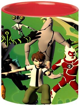Ben 10 Cartoon Coffee Mug for Friends/Birthday Gifts for Kids/Return Gifts by Ashvah-Mug-2079-Red