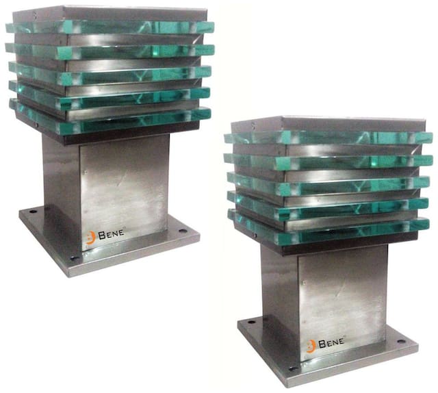 Bene Ice Cube Outdoor Lamp, (Steel 14 cm Pack of 2 pcs)