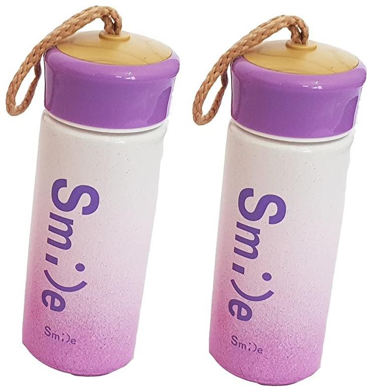 

Benison India N QKW3 Glass Assorted Water Bottle ( 500 ml Set of 2 )