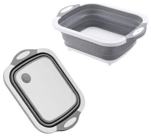 

Benison india 3-in-1 Folding Cutting Board with Basket Multi-Board Kitchen Foldable Cutting Board Fruit Vegetables Washing Drain Sink Storage Basket (1 pcs)