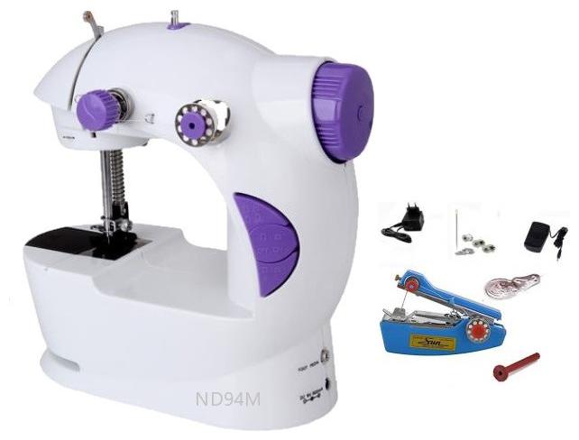 

Benison India Electric Mini Sewing Machine For Home Hand Machine To Sew Lock Stitch Adjustment With Light Handheld Portable Sewing Machine with Stapler