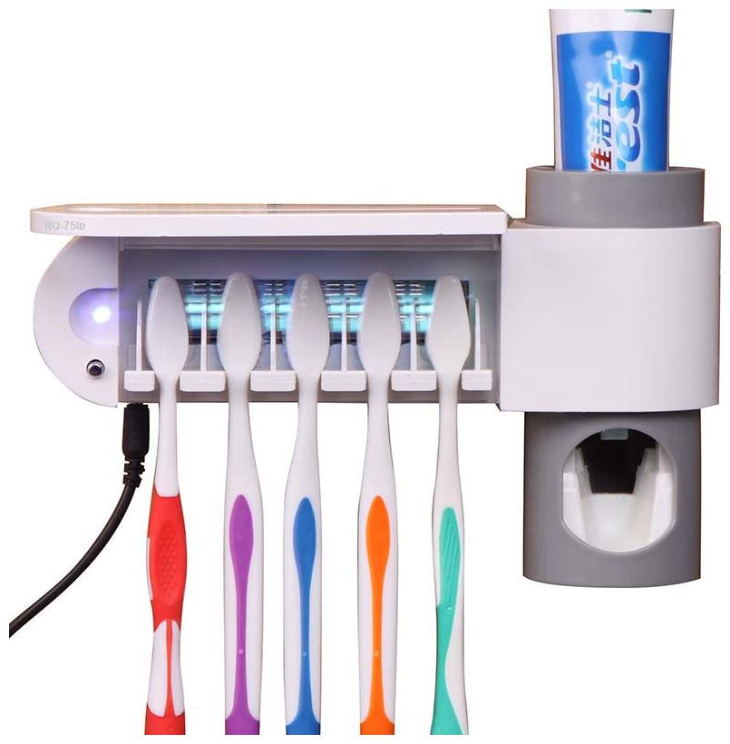 

Benison India 3 in 1 Toothbrush Holder Cleaner Toothpaste Dispenser with Toothbrush Sterilizer Holder