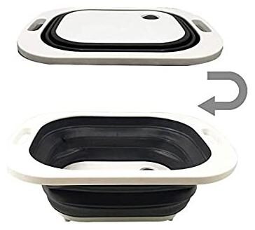 

Benison india Cutting Chopping Board Washing Bowl Fruit Vegetable Basket (Multipurpose)(Gray Color) (3 in 1 Chopping Board)