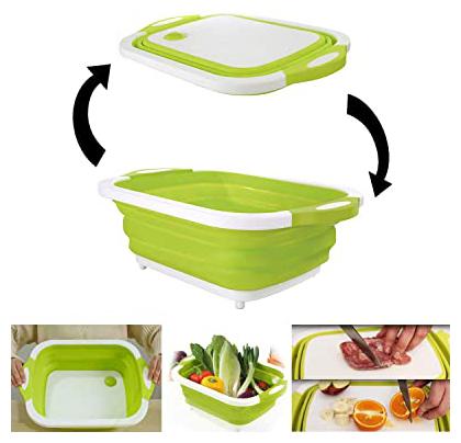 

Benison india 3-in-1 Folding Cutting Board with Basket Multi-Board Kitchen Foldable Cutting Board Fruit Vegetables Washing Drain Sink Storage Basket (1 pcs)