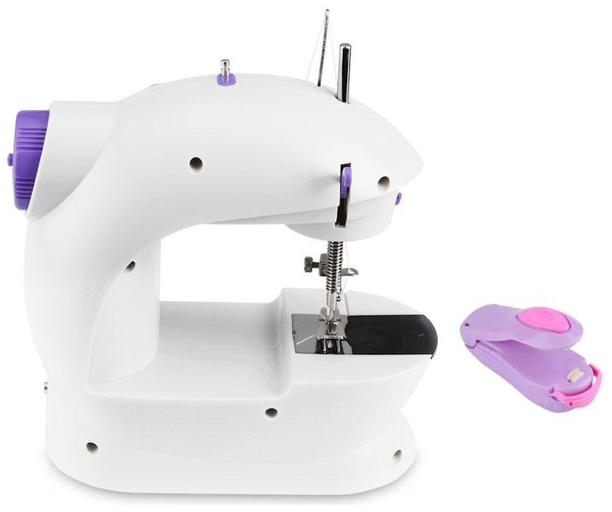 

Benison India 4 in 1 Pre-Threaded Mini-Sewing Machine Includes Built-In Light Threader Thread Cutter Bobbins Needles and Foot Peddle (With Sealer)