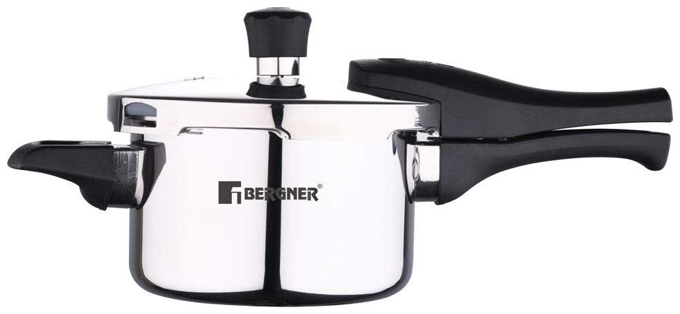 

BERGNER BG-9701-MM Stainless Steel 2 5 L Induction Bottom Outer Lid Pressure Cooker - Set of 1 ISI Certified