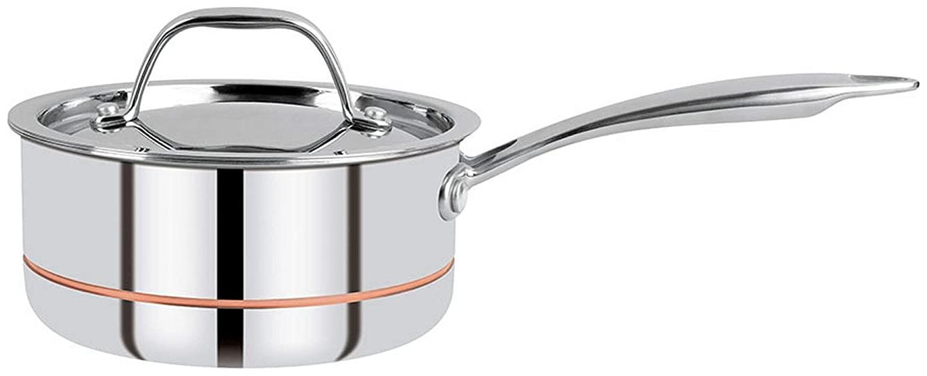 

Bergner Argent 5CX 5 Ply Stainless Steel Saucepan with Stainless Steel Lid 16 cm (1 6 L) Sliver