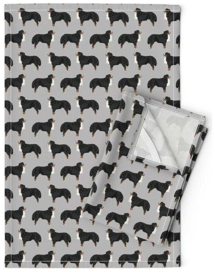 

Bernese Mountain Dog Breed Dogs Linen Cotton Tea Towels by Roostery Set of 2