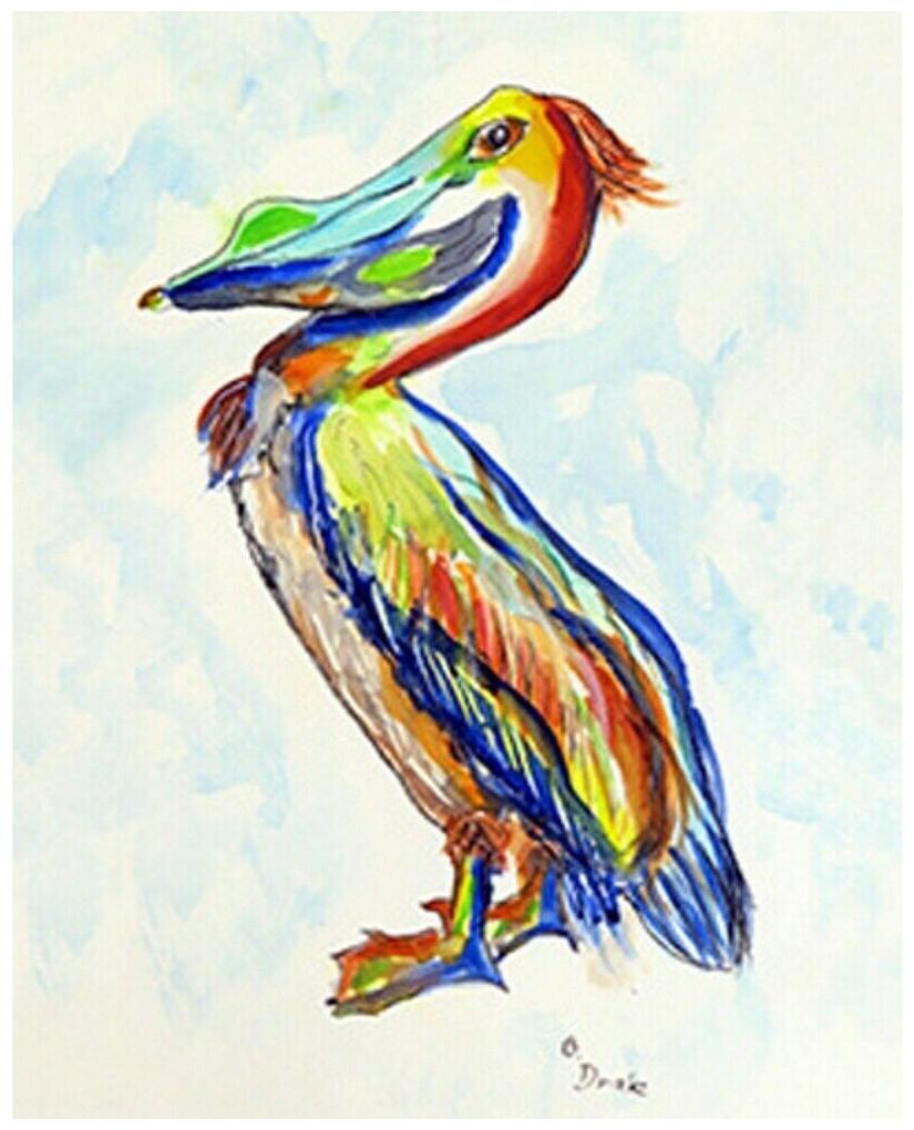

Betsy Drake Sylvester Pelican A Flag (12 5x18) Multi