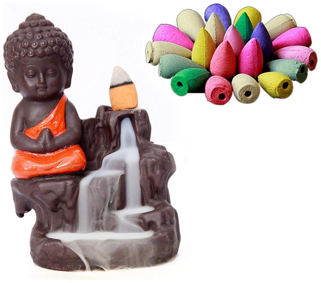 

BG Bazzar Gali 21 Smoke Back flow Scented Cones With Buddha Smoke Fountain (B R )