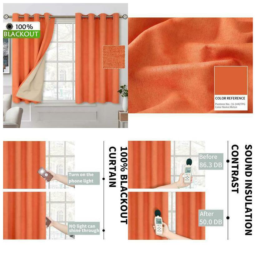 

Bgment 100 Blackout Curtains With Liner For Bedroom Grommets Thermal Insulated