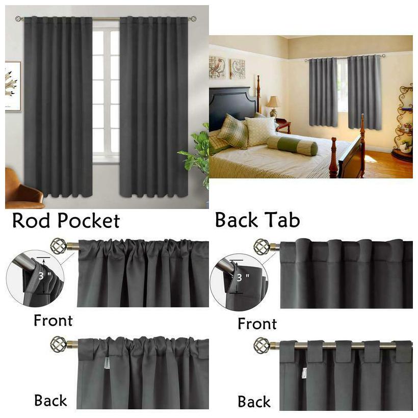 

Bgment Rod Pocket And Back Tab Blackout Curtains For Bedroom - Thermal Insulated