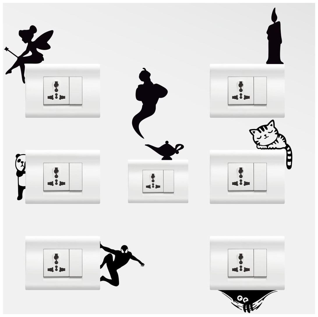 

ARWY Creative Switch Board Wall Sticker (PVC Vinyl 12 cm x 12cm Set of 7)