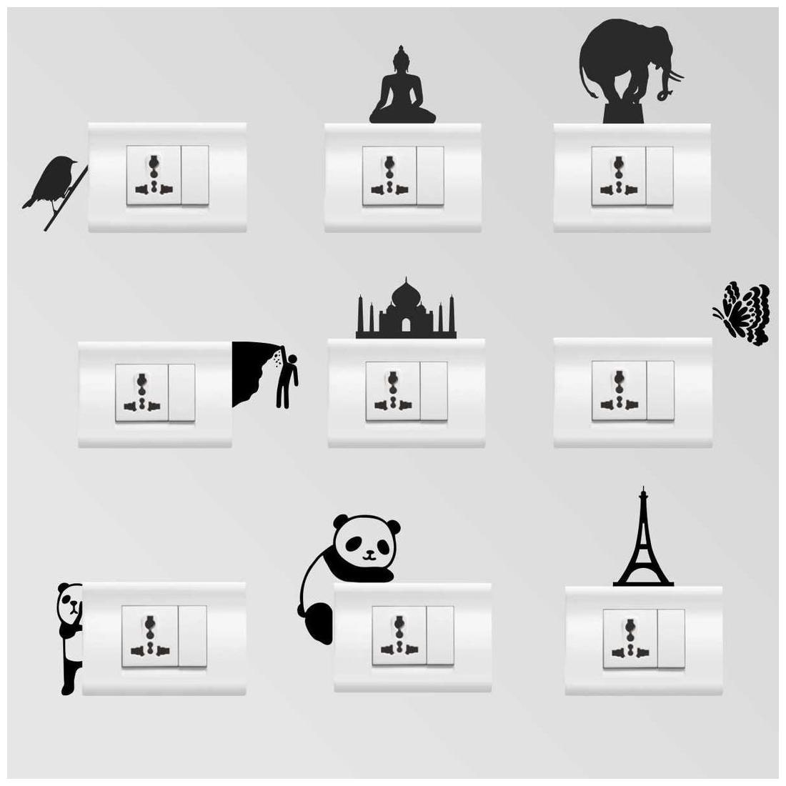 

ARWY Switch Board Combo No 68 Wall Sticker (PVC Vinyl 12 cm x 12cm Set of 9)