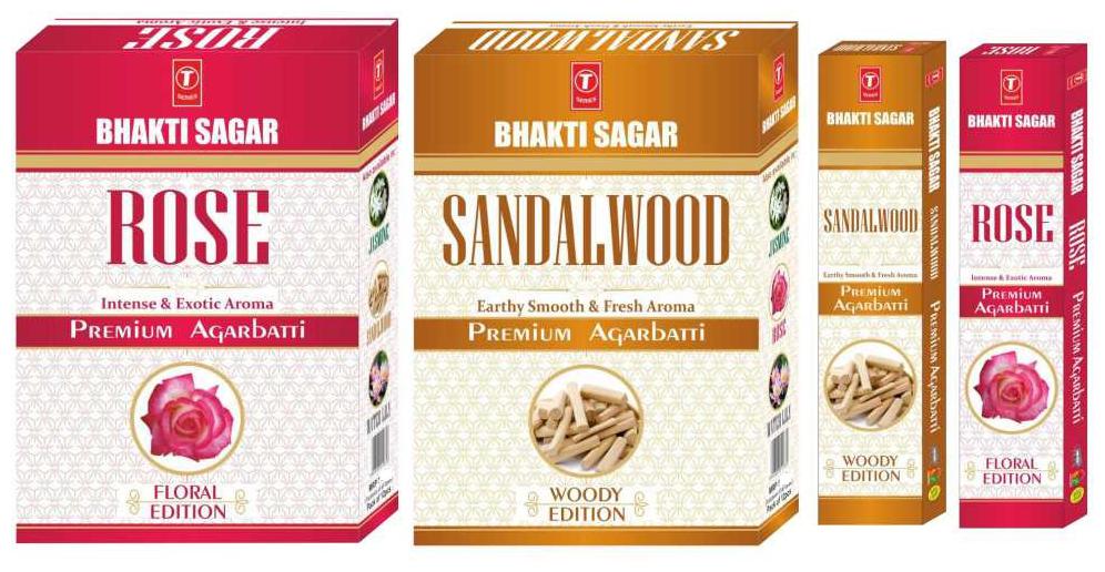 

Bhakti Sagar T-Series Floral Edition Rose Sandalwood Incense Sticks Combo (Pack Of 12 Each)