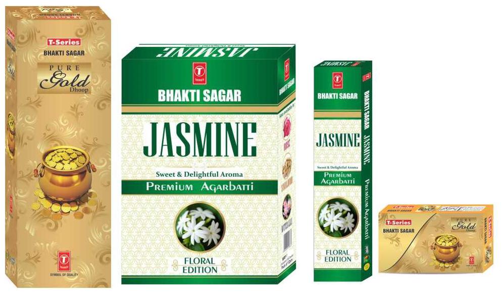 

Bhakti Sagar T-Series Floral Edition Jasmine Incense Sticks (Pack Of 12) Pure Gold Dhoop (Pack Of 12)