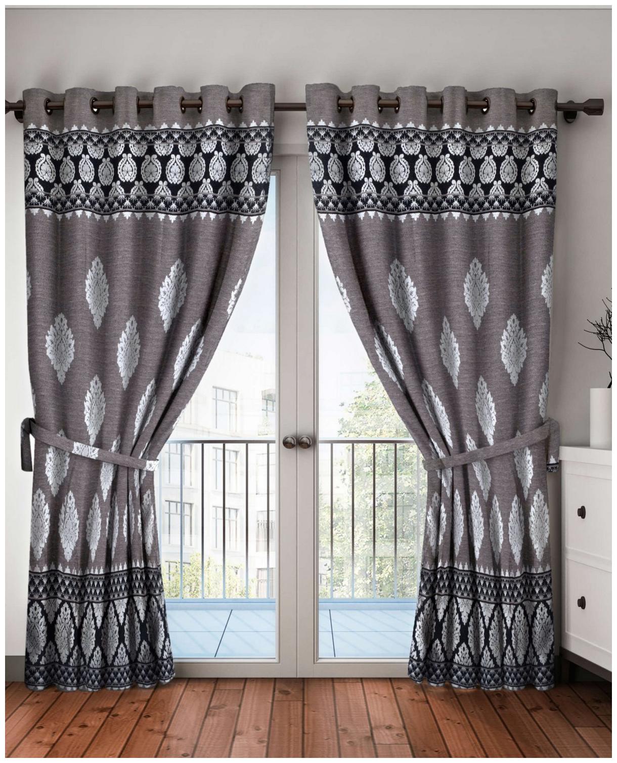 

BIANCA Polyester Door Blackout Grey Regular Curtain ( Eyelet Closure Motif )