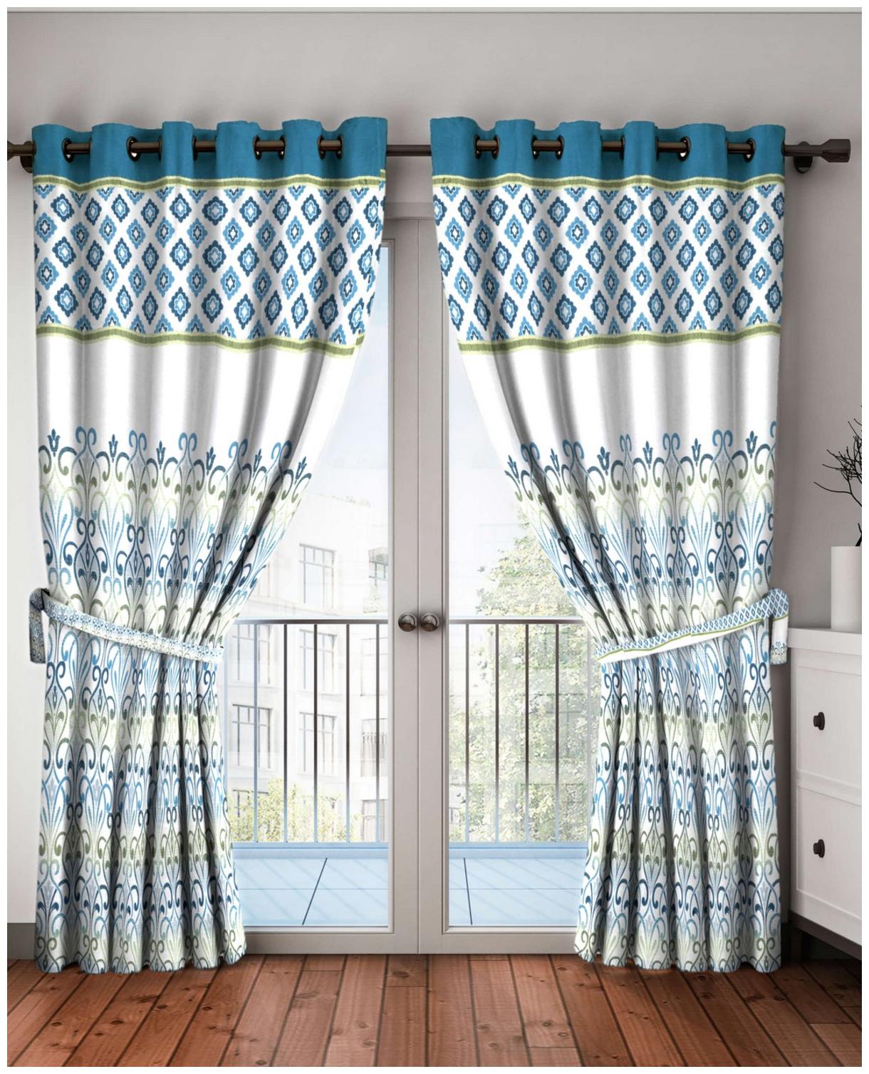 

BIANCA Polyester Door Blackout Multi Regular Curtain ( Eyelet Closure Motif )