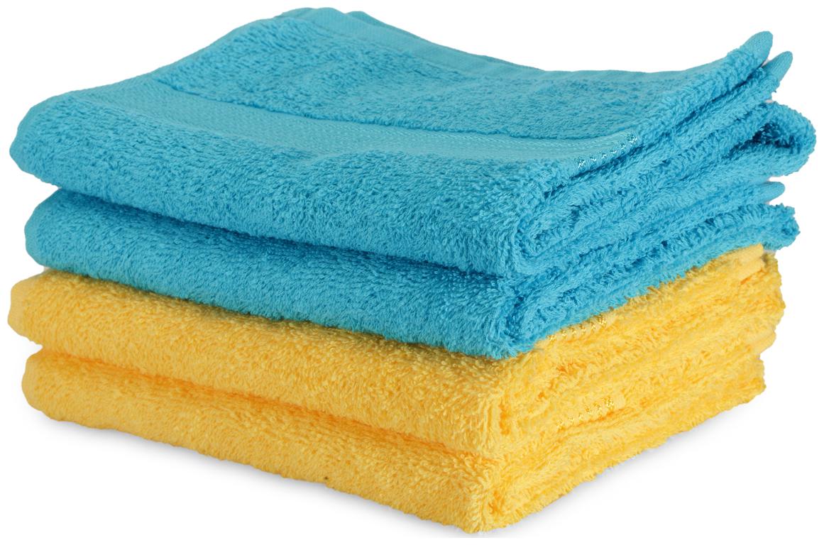

BIANCA 380 GSM GSM Cotton Hand towel ( 4 pieces Yellow Blue )