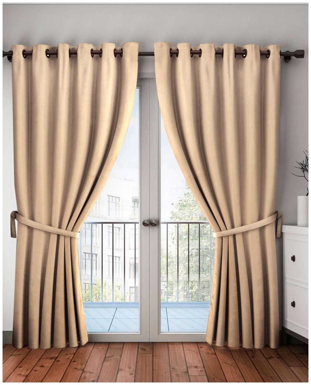 

BIANCA Polyester Door Blackout Beige Regular Curtain ( Eyelet Closure Plain )