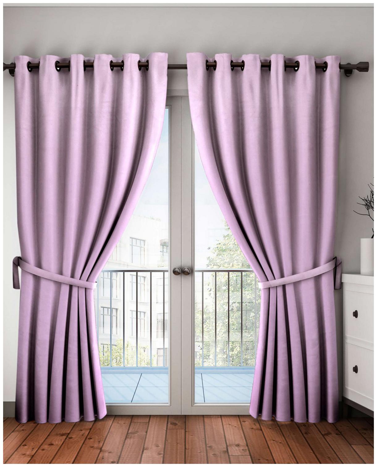 

BIANCA Polyester Door Blackout Purple Regular Curtain ( Eyelet Closure Plain )