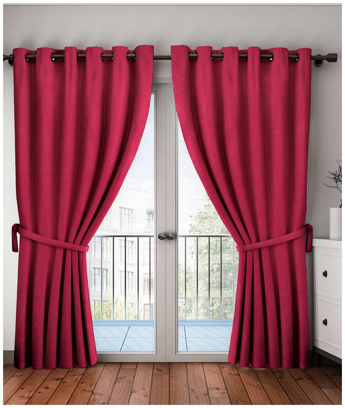 

BIANCA Polyester Door Blackout Maroon Regular Curtain ( Eyelet Closure Plain )