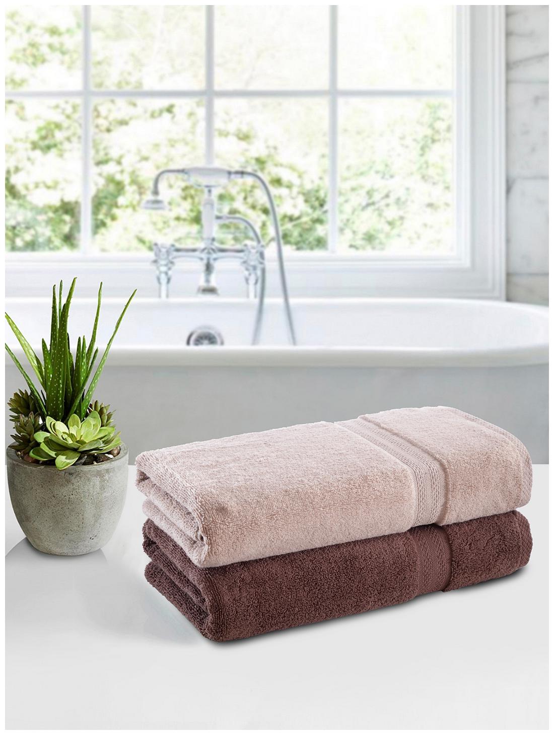 

BIANCA 500 GSM GSM Cotton Hand towel ( 2 pieces Brown Beige )