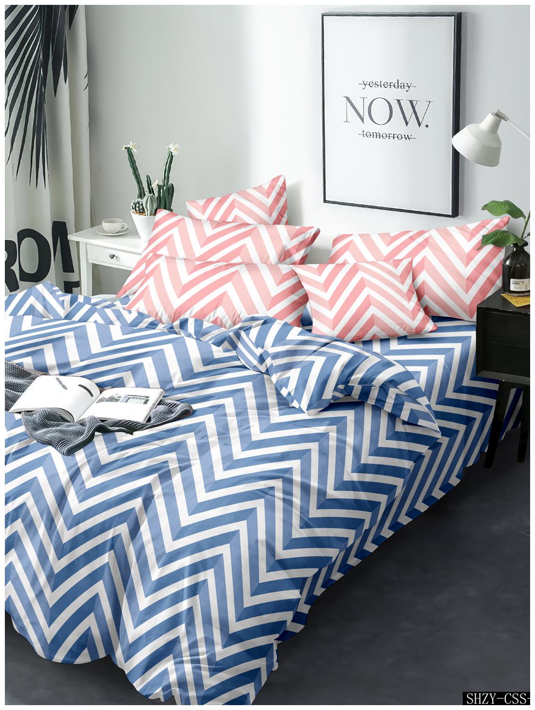 

BIANCA Microfiber Abstract King Size Bedsheet 152 TC ( 1 Bedsheet With 2 Pillow Covers Blue )