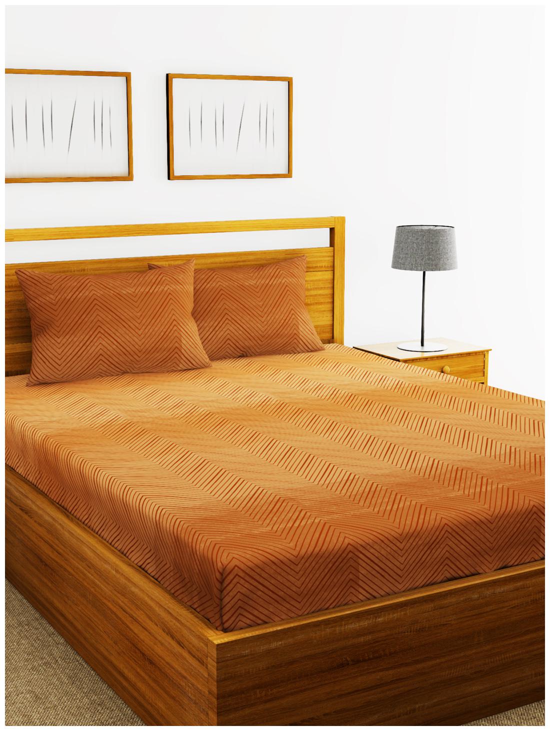 

BIANCA Cotton Abstract King Size Bedsheet 180 TC ( 1 Bedsheet With 2 Pillow Covers Yellow )