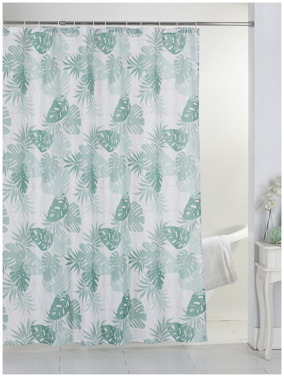 

BIANCA Polyester Door Blackout Green Shower Curtain ( Eyelet Closure Floral )