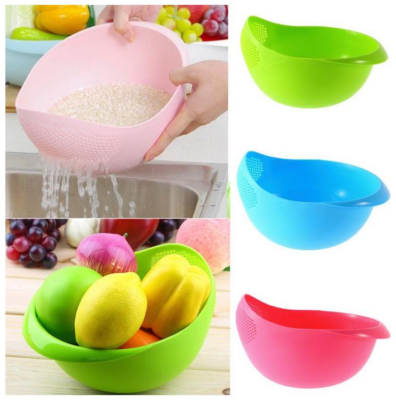 

Big Size Rice Pulses Fruits Vegetable Noodles Pasta Washing Bowl Strainer by 4s Plastic Bowl